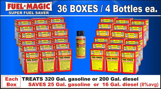 Each box treats 320 gal. gas or 200 gal. diesel.
